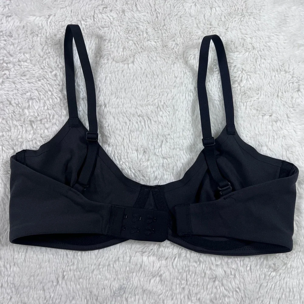 SKIMS Fits Everybody Unlined Underwire Bra Onyx Black Size 32D RN 158973 NWOT